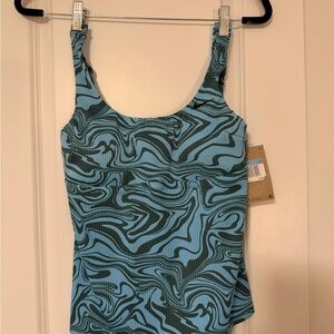 NWT Nike Blue and Black Swirl Swim Tankini M